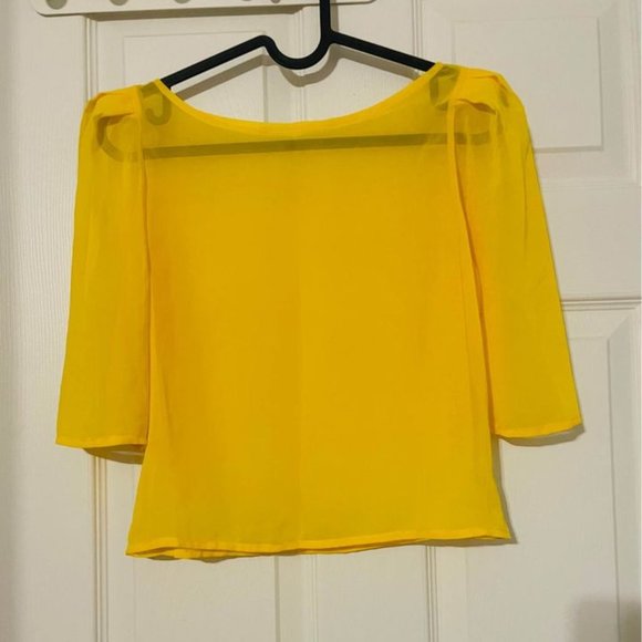 NWOT American Apparel chiffon puff sleeve blouse - Picture 2 of 4